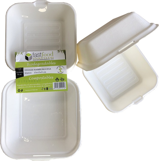 [41015] ENVASE BURGER CAÑA DE AZUCAR 15X15X9 PAQ-50