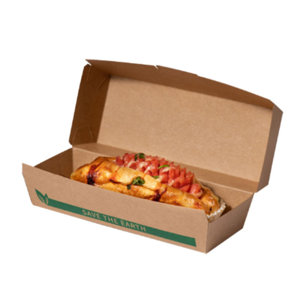 [35116] ENVASE CARTON KRAFT HOT-DOG/BAGUET 208X70X75 100/U