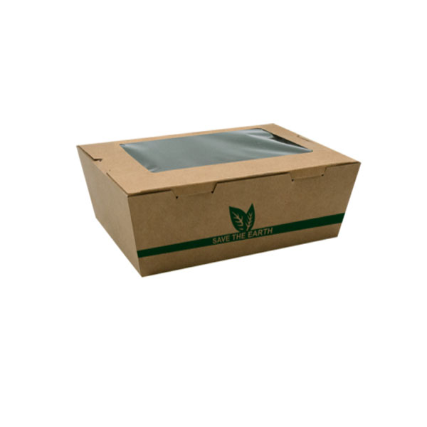 [35061] CAJA RECT. KRAFT VENTANA 2100 ML. PAQ-50