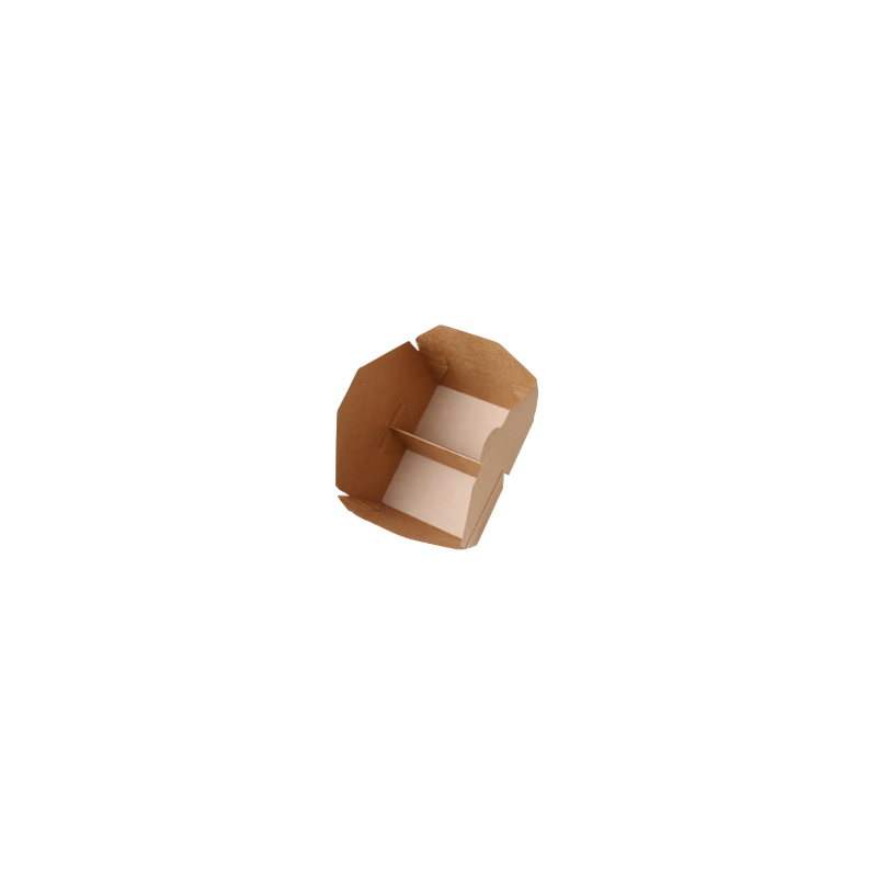 [22003] CONTAINER CARTON KRAFT 2 COMPART. 49OZ 1300ML