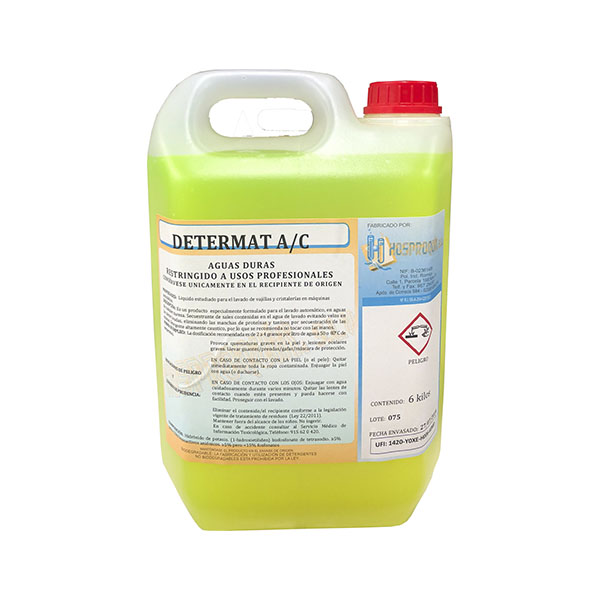 LAVAVAJILLAS MAQUINA AGUAS DURAS DETERMAT A/C 6KG