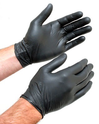 GUANTE NITRILO NEGRO S/POLVO M-MEDIANA 100/UNI
