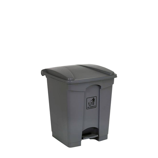 PAPELERA RECTANGULAR PEDAL 30L GRIS