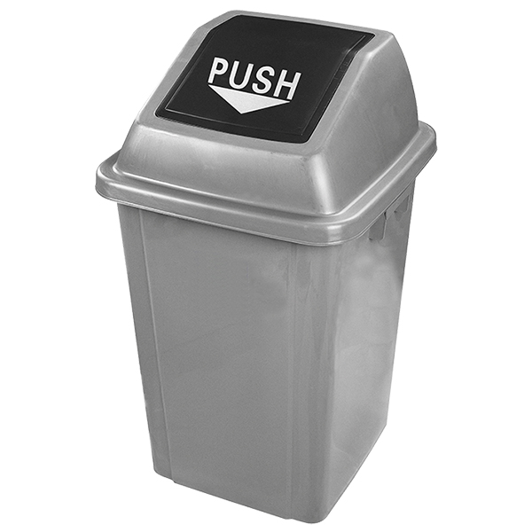 PAPELERA TAPA BASCULANTE 60L GRIS CLARO/OSCURO