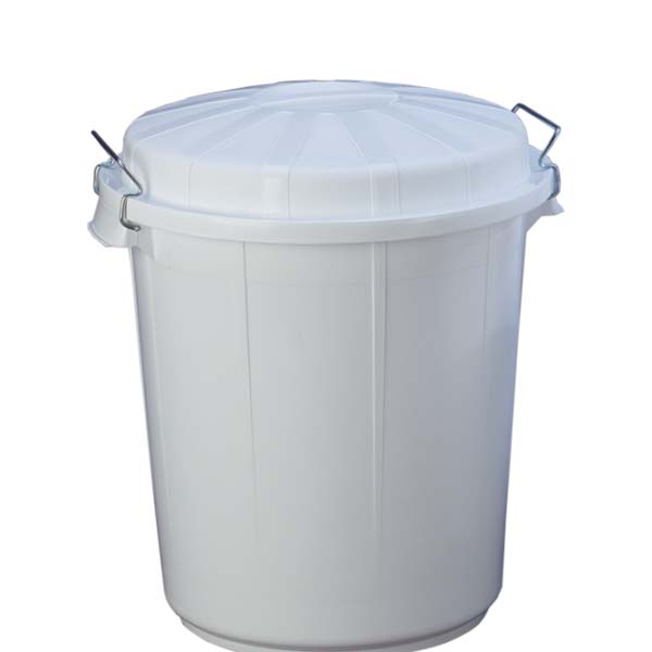 BARREÑO INDUSTRIAL CON TAPA 70 L BLANCO