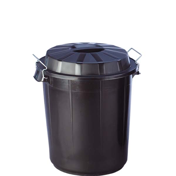 BARREÑO INDUSTRIAL CON TAPA 50L NEGRO