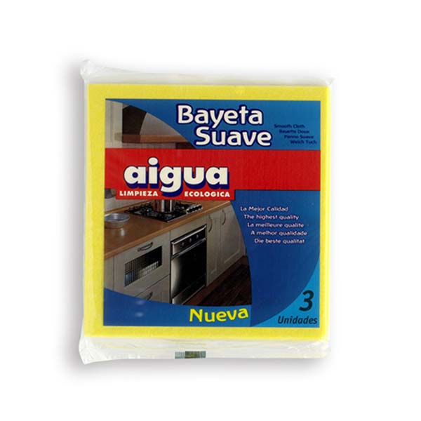 BAYETA ABSORBENTE SUAVE AMARILLA 38X40 3/UNID.