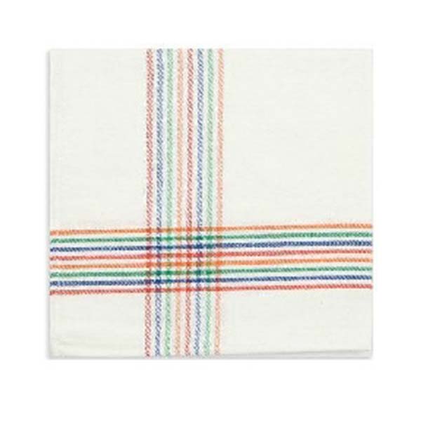 PAÑO VAJILLA BLANCO RAYAS 55X55 12/UNID.