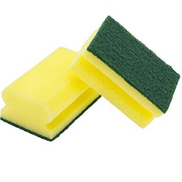 ESTROPAJO FIBRA VERDE SALVAUÑAS AMARILLO 12/UNID.