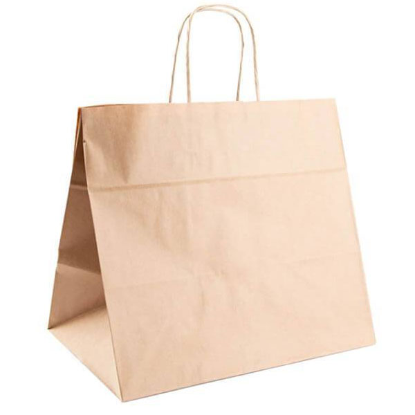 [15071] BOLSA ASA RIZADA PAPEL KRAF IMPRESA 24X11X32 SUTIL