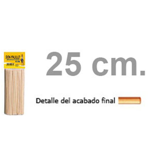 PALO PINCHO MADERA 25CM. 100/UNID.