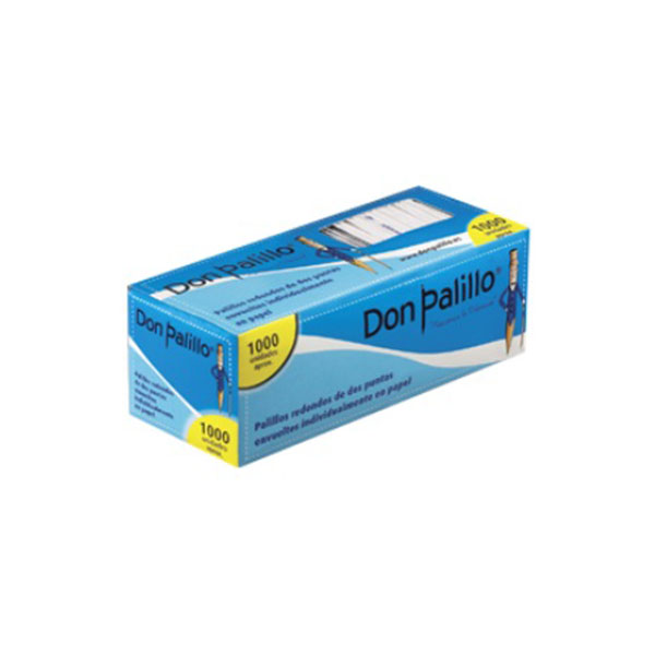 PALILLO REDONDO 2 PUNTAS ENFUND. PAPEL 1000/UNID.