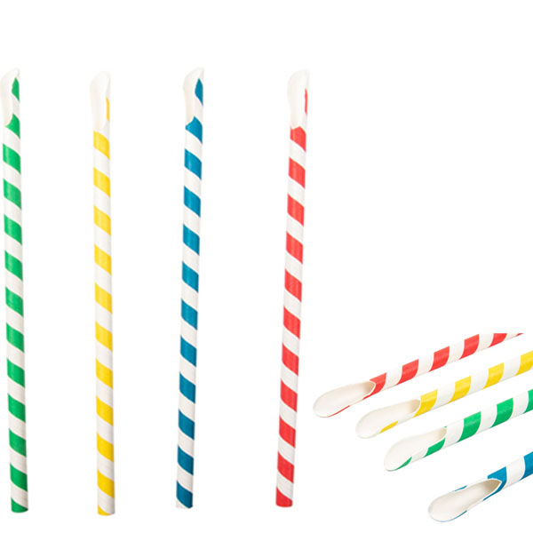 CAÑA CUCHARA PAPEL COROLER 210X06 100/UNID.