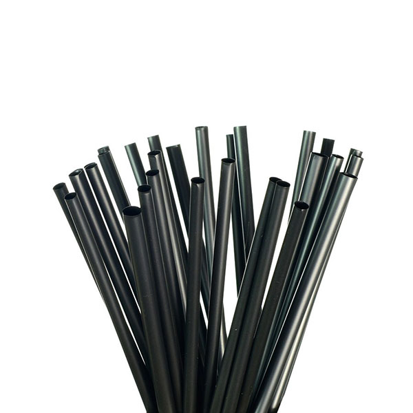 CAÑA FLEXIBLE COMPOSTABLE NEGRA 250/UNID.