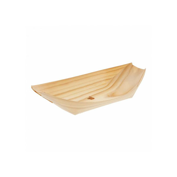 BARQUETA DE MADERA 22.5 CM PARA CATERING 50/UNID.