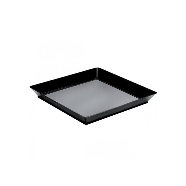 MINI PLATO CUADRADO PS NEGRO 13X13 PRACTIKO 25/UNI