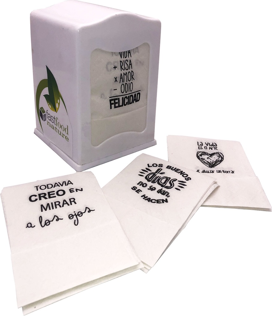 [20216] SERVILLETA MINISERVI SEMI CREPADO "FRASES" 160 SER