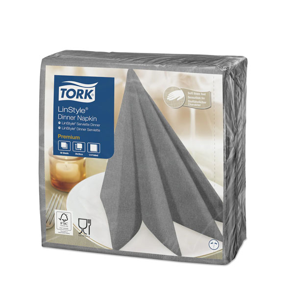 [20168] SERVILLETA TORK DINNER GRIS CLARO 40X40 50/UNI
