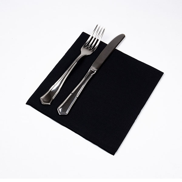 [20035] SERVILLETA PUNTA PUNTA 40X40 NEGRA 50 SERV.