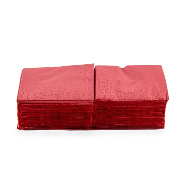 [20027] SERVILLETA PASTA 20X20 ROJO 100 SERV.