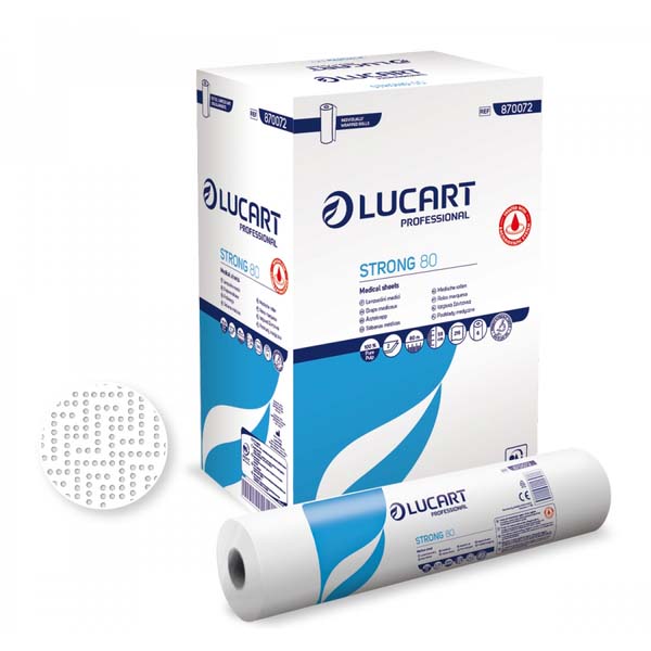 [19042] ROLLO PAPEL CAMILLA STRONG BLANCO GOFRADO 80 M