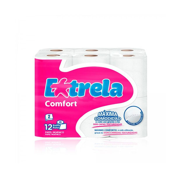 HIGIENICO DOMESTICO PASTA 2 CAPAS ESTRELLA 12/UNID