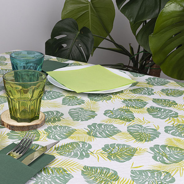 MANTEL PAPEL 100X100 MODELO MONSTERA 400/UNID.