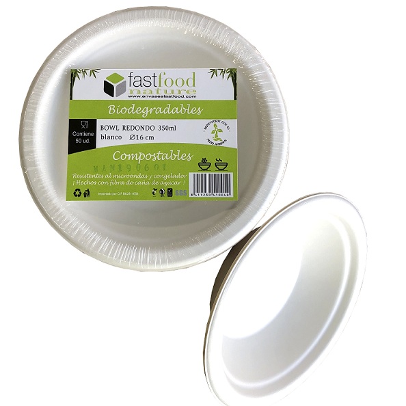 BOWL CAÑA/AZ 350ML 160MM 38MM 50/UNID.