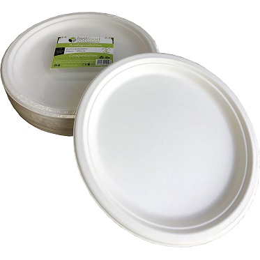 PLATO LLANO CAÑA/AZ 260MM PAQ.50