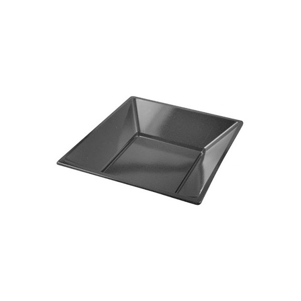 PLATO PLASTICO NEGRO HONDO CUADRADO 17X17 25/UNI