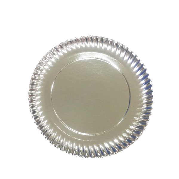 PLATO REDONDO PLATA ESTRIADO 30CM 100/UNID.