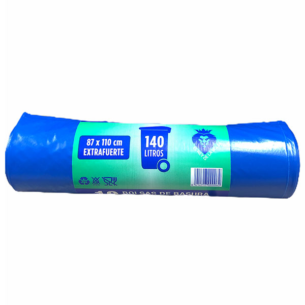 [9030] B. BASURA BD AZUL 140L RESISTENTE 87X110 G200 10/U