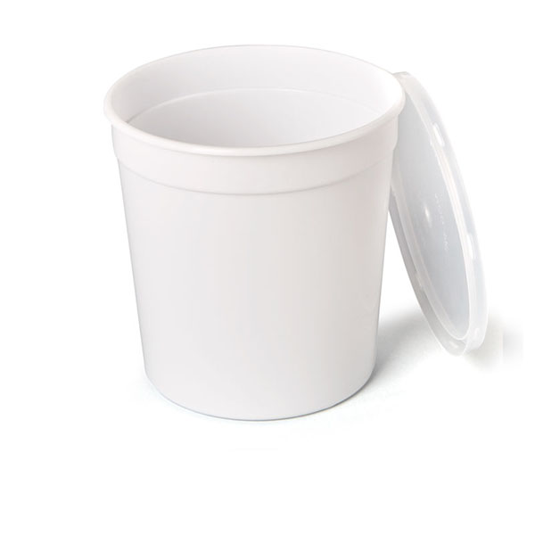 TARRINA REDONDA HERMETICA 1000CC BLANCA 25/UNID.