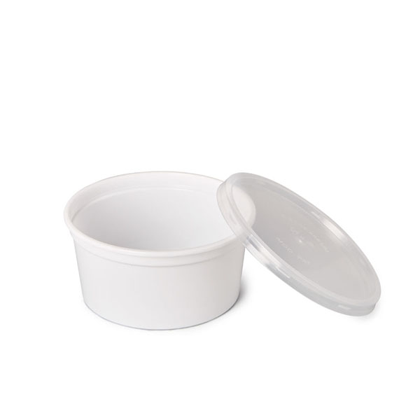 TARRINA REDONDA HERMETICA 450CC BLANCA 50/UNID.