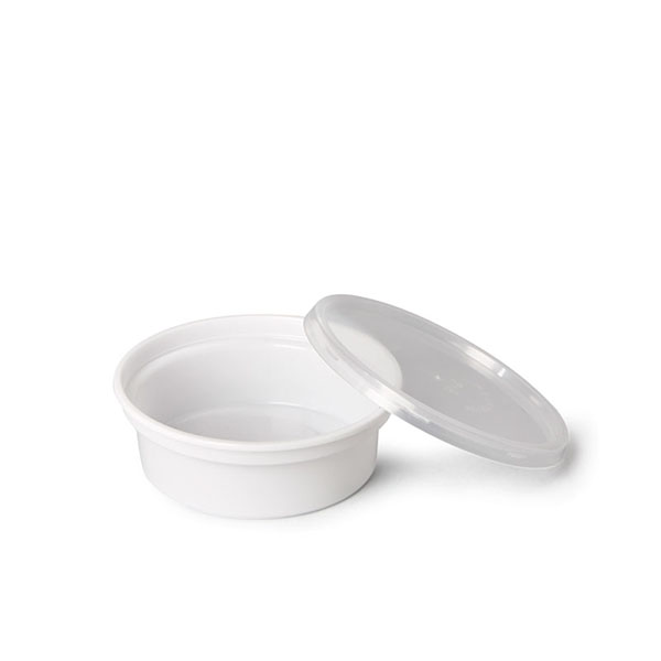 TARRINA REDONDA HERMETICA 250CC BLANCA 50/UNID